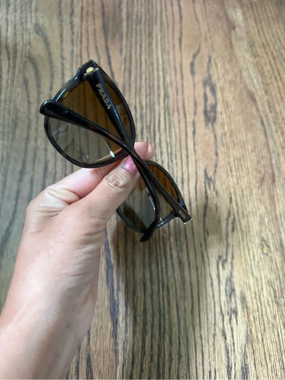 Prada Black Frames with Gray Gradient Lenses Cat-Eye Sunglasses
